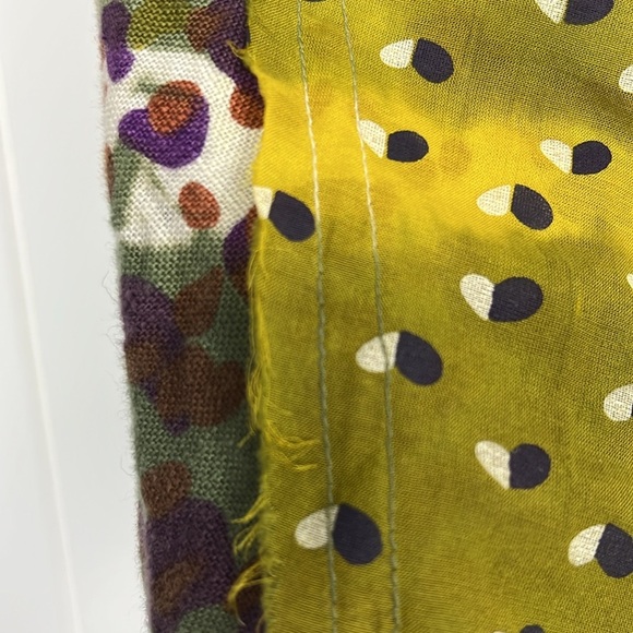 Anthropologie Gregory Womens Skirt XS/S Green Gold Mini Patch Raw Seam Trendy - Picture 3 of 12